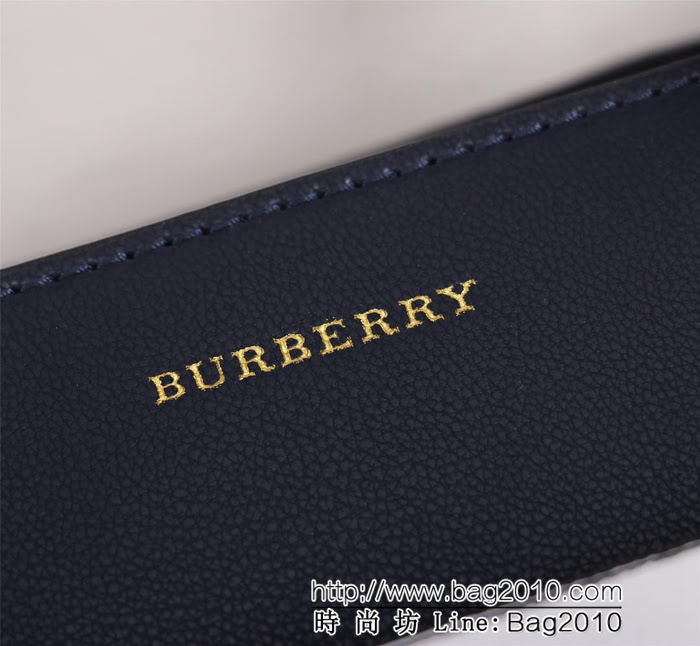 BURBERRY巴寶莉 大號 雙色皮革 敞口式托特包款「The Belt 貝爾特包「Burberry」字母壓花徽標 可手提斜背  Bhq1110